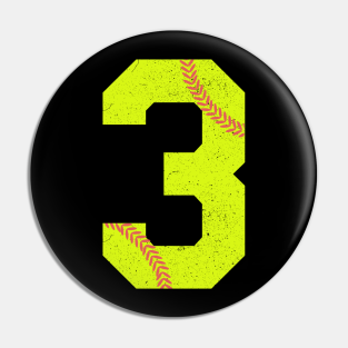 Softball Pin - Softball Number 3 by mintipap