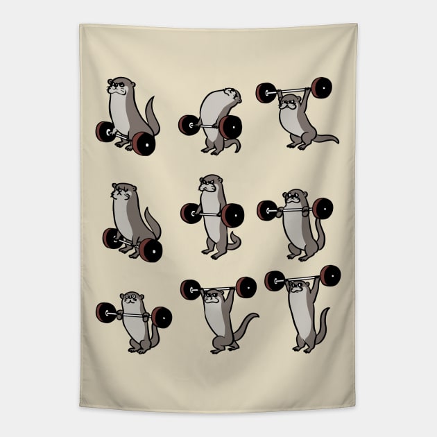 Olympic Lifting Otter Tapestry by huebucket