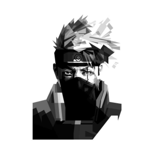 Kakashi Black and White - Kakashi Hatake - Tapestry | TeePublic