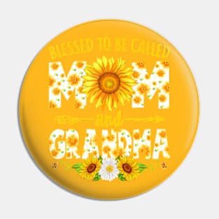 Blessed To Be Called Mom Grandma Sunflower Mothers Day Pin