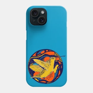 Orange Blue Circle of The Hummingbird Phone Case