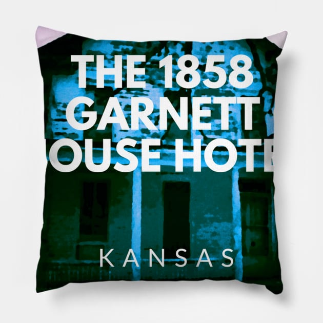 The 1858 Garnett House Hotel Blue Pillow by The1858Hotel