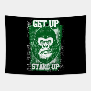 get up stand up - grunge gorilla graphic Tapestry