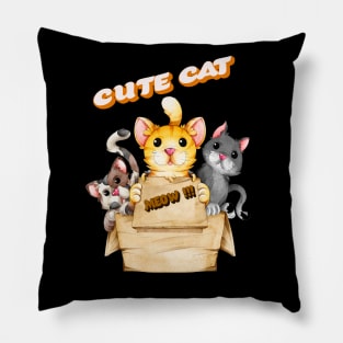 Cute Cat Animal Box Meow Pillow