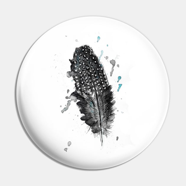 Guinea Fowl Feather Print Pin by rachelsfinelines