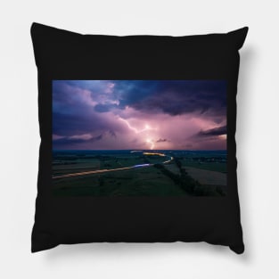 Heavy storm and lightning Pillow