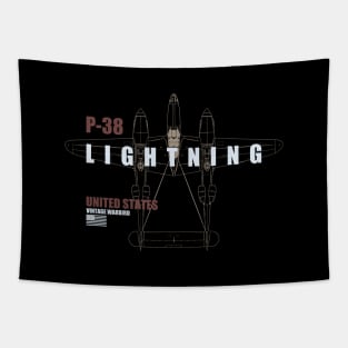 WW2 P-38 Lightning Tapestry