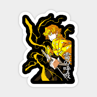 Demon Slayer Zenitsu Lightning Art Magnet