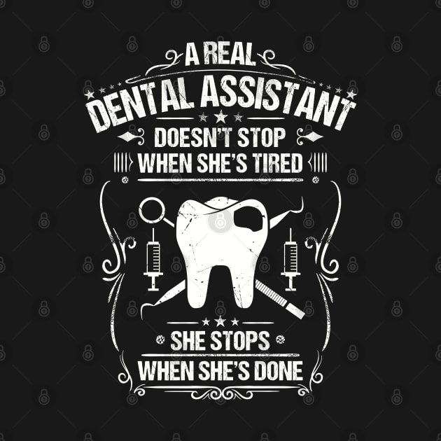 Dental Assistant Dentist Gift Present Tired by Krautshirts