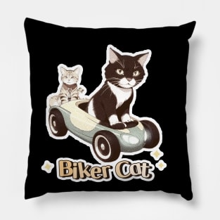 Biker Cat,Racer Cat Pillow