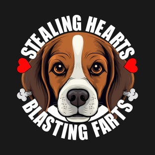 Beagle Funny Stealing Hearts Blasting Farts Dog Cute Puppy T-Shirt