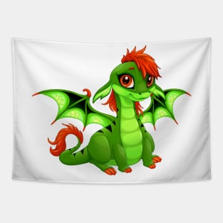 Baby dragon with cute eye Tapestry