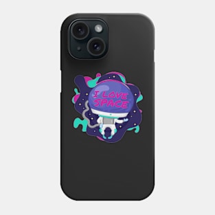 i love space design - astronaut desiogn Phone Case