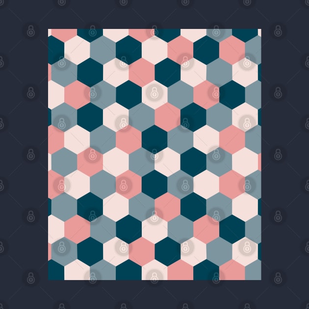 Blush Pink and Blue Geometric Shapes by OneThreeSix