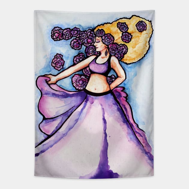 Purple Belly Dancer Tapestry by bubbsnugg