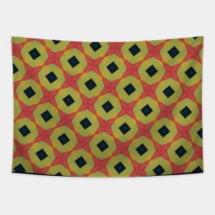 Bold Mid Century Geometric Shapes Tapestry