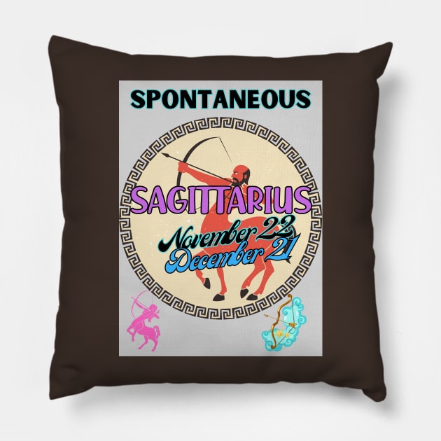 Astrology signs Sagittarius symbols Pillow by TopSea