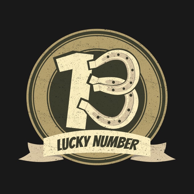 'Horseshoe Lucky Number 13' Awesome Lucky Number Gift by ourwackyhome