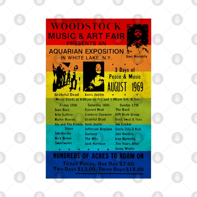 Woodstock 1969 Rainbow Poster by Angel arts