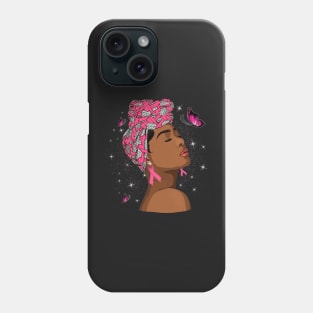 In October We Wear Pink Black Woman Breast Cancer Phone Case