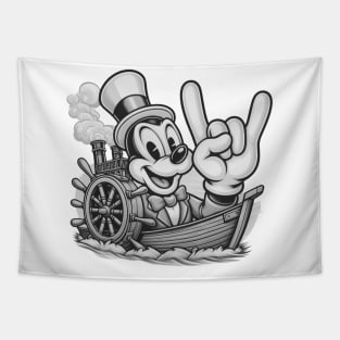 Rock On Steamboat Willie Tapestry