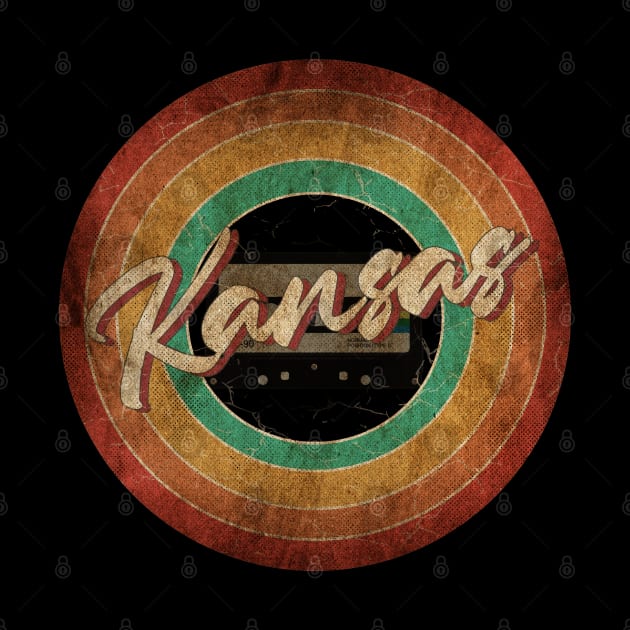 Kansas Vintage Circle Art by antongg