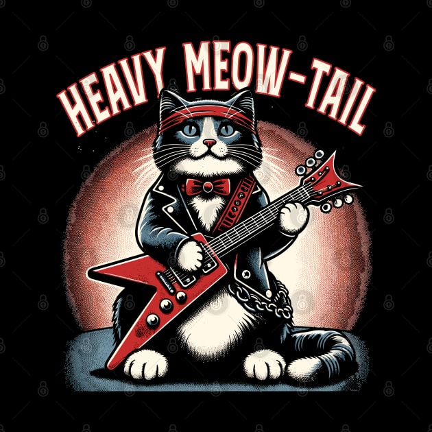 Electric Guitar Cat Pun Rock Music Funny Cat by KsuAnn