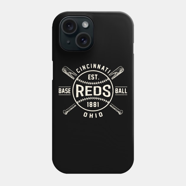 Vintage Cincinnati Reds 1 by Buck Tee Originals Phone Case by Buck Tee