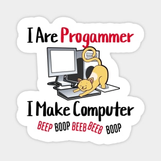 I Are Programmer Beep Boop Cute Programmer Cat Magnet