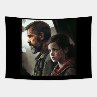 Colourful illustration of last of us Tapestry