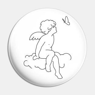 Cherub with Butterfly Pin