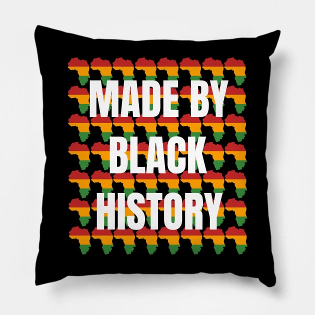 Made By Black History Womans Face Africa Country Silhouette Pattern Pillow by jackofdreams22