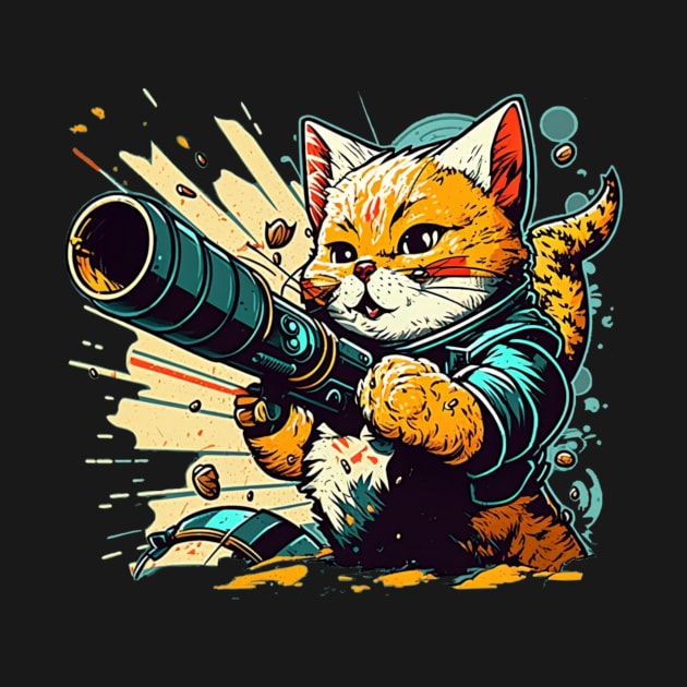 Cat with bazooka by Kamila's Ideas