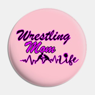 Wrestle Mom purple Pin