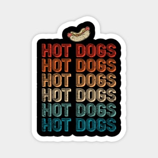 Funny Retro Hot Dog Magnet