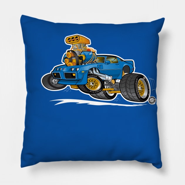 79 Trans Am Outline Pillow by Goin Ape Studios