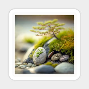 Leaves Pebbles Calm Tranquil Nature Peaceful Season Outdoors Magnet