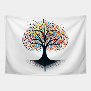 Dot day tree colorful make your mark teacher student grow creativity design Tapestry