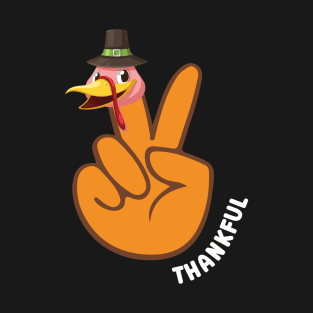 Turkey Peace Hand Sign Thanksgiving T-Shirt