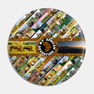 My African Adventure Wildlife Collage Pin