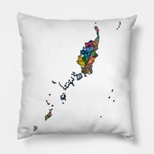 Spirograph Patterned Palau States Map Pillow