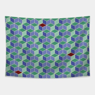 3D geometric pattern -  colorful cube pattern Tapestry