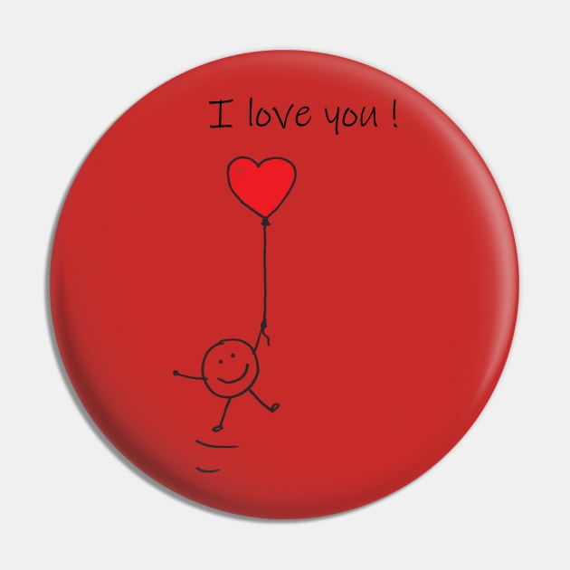 i love you valentine day Tshirt Pin by abuzaidstudio