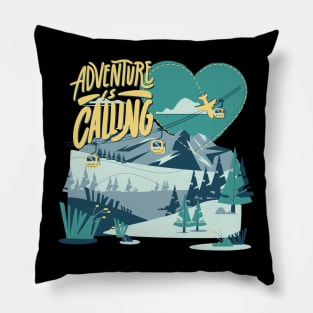 Adventure is calling Time to travel Wanderlust love Explore the world holidays vacation Pillow