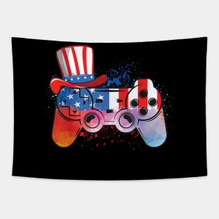 Tie Dye Video Game Controller USA Flag 4th Of July Patriotic Tapestry