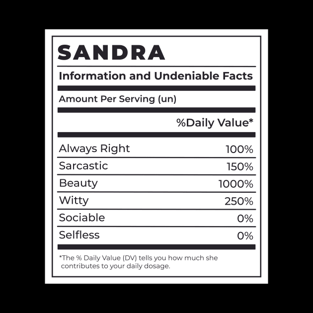 Funny Food Label Female Ingredients SANDRA by SLAG_Creative