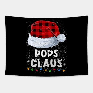 Pops Claus Red Plaid Christmas Santa Family Matching Pajama Tapestry