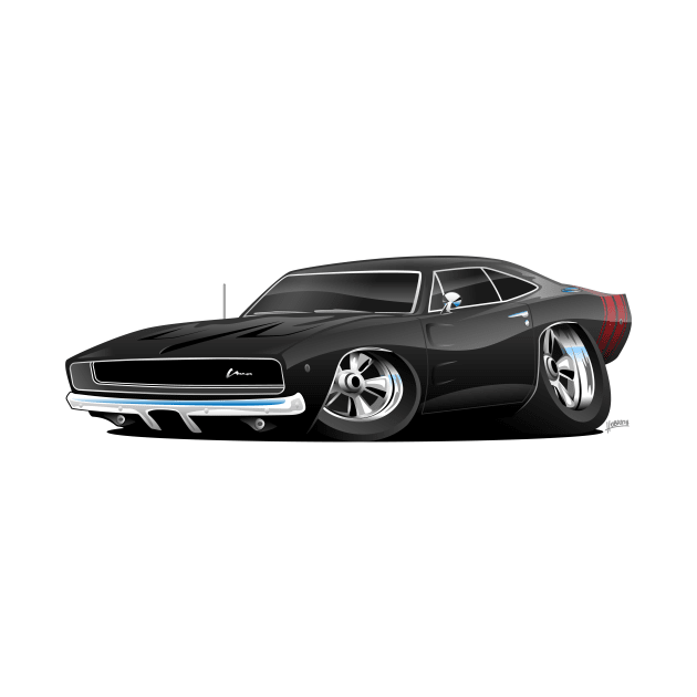 Classic 60’s American Muscle Car Cartoon by hobrath