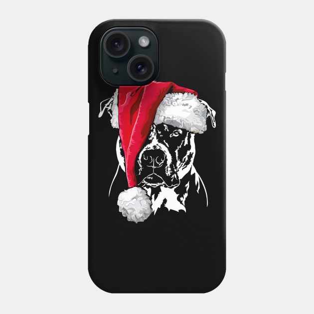 Funny Pitbull Santa Christmas dog mom gift Phone Case by wilsigns