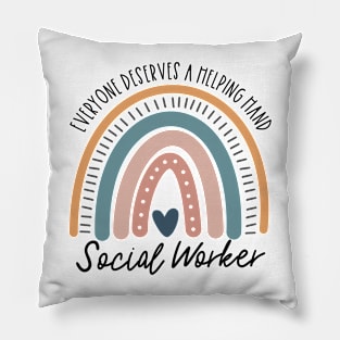 Social Worker Boho Rainbow Pillow